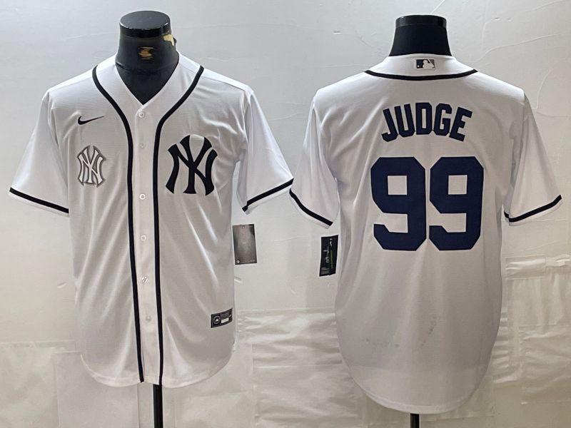 Men New York Yankees #99 Judge White Third generation joint name Nike 2024 MLB Jersey style